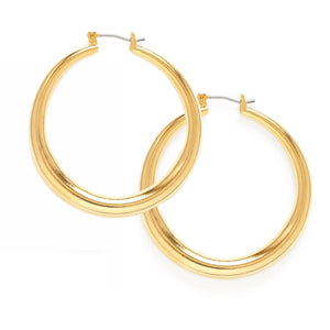 Large 14K Gold Plated Maria Hoop Earrings