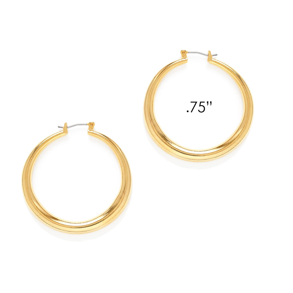 Small 14K Gold Plated Maria Hoop Earrings