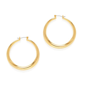 Small 14K Gold Plated Maria Hoop Earrings