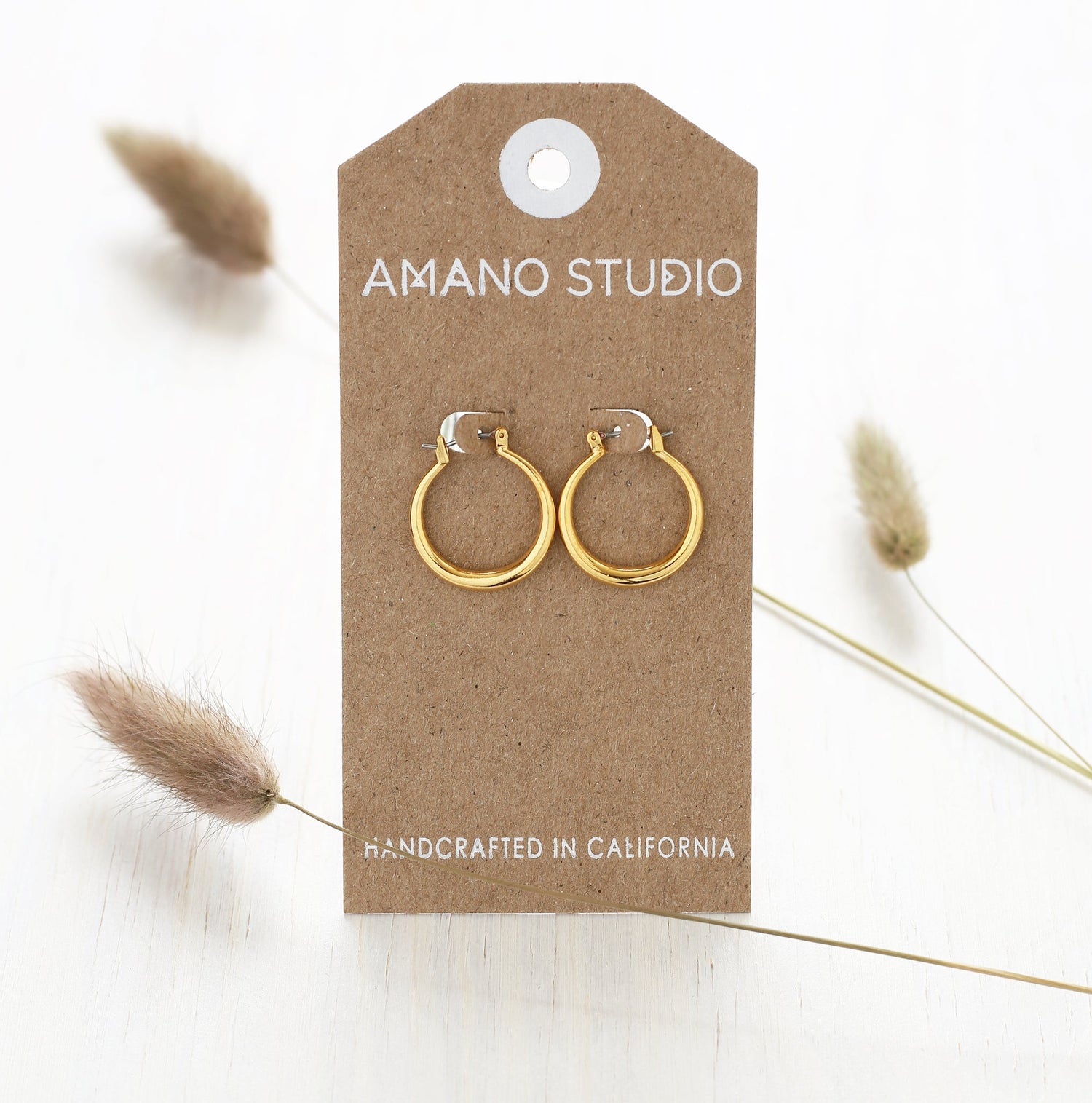 Small 14K Gold Plated Maria Hoop Earrings