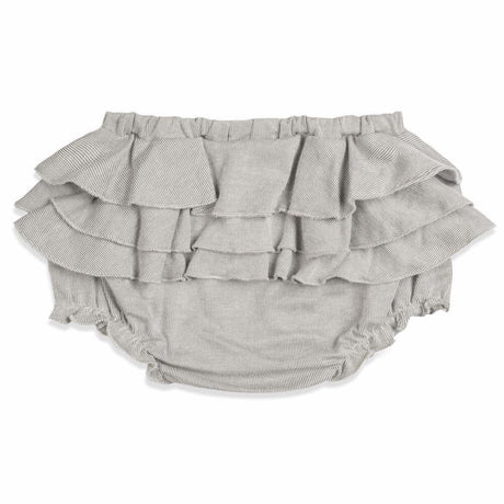 Organic Ruffle Baby Bloomer - Grey Pinstripe Back