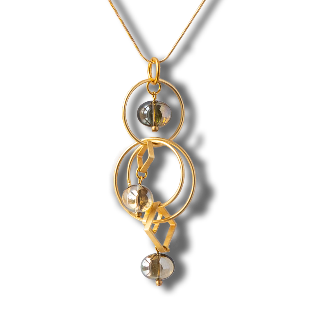 Many Moons Pendant Necklace - Gold/Green