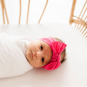 Classic Knot Baby Headband - Hot Pink
