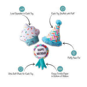 Happy Bark Day Small Dog Birthday 3 Piece Toy Set