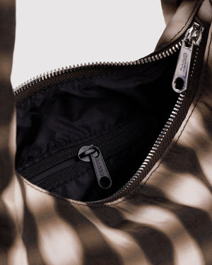 Small Nylon Meringue Bag - Blurred Gingham Brown