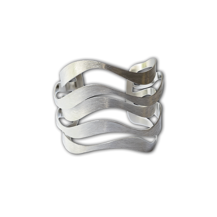 Matte Wing Sang Wave Cuff Bracelet