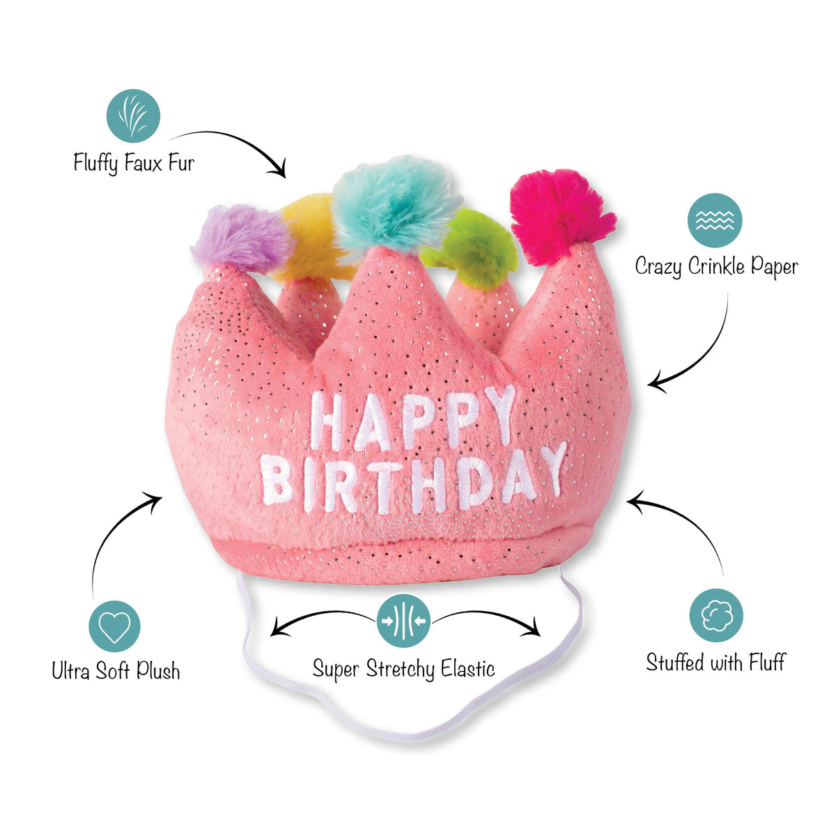 If The Crown Fits Happy Birthday Plush Dog Toy