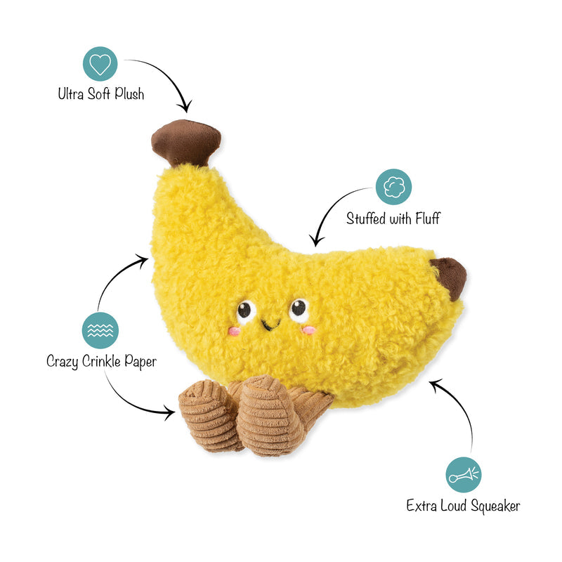 Head Over Peels For You Plush Banana Dog Toy