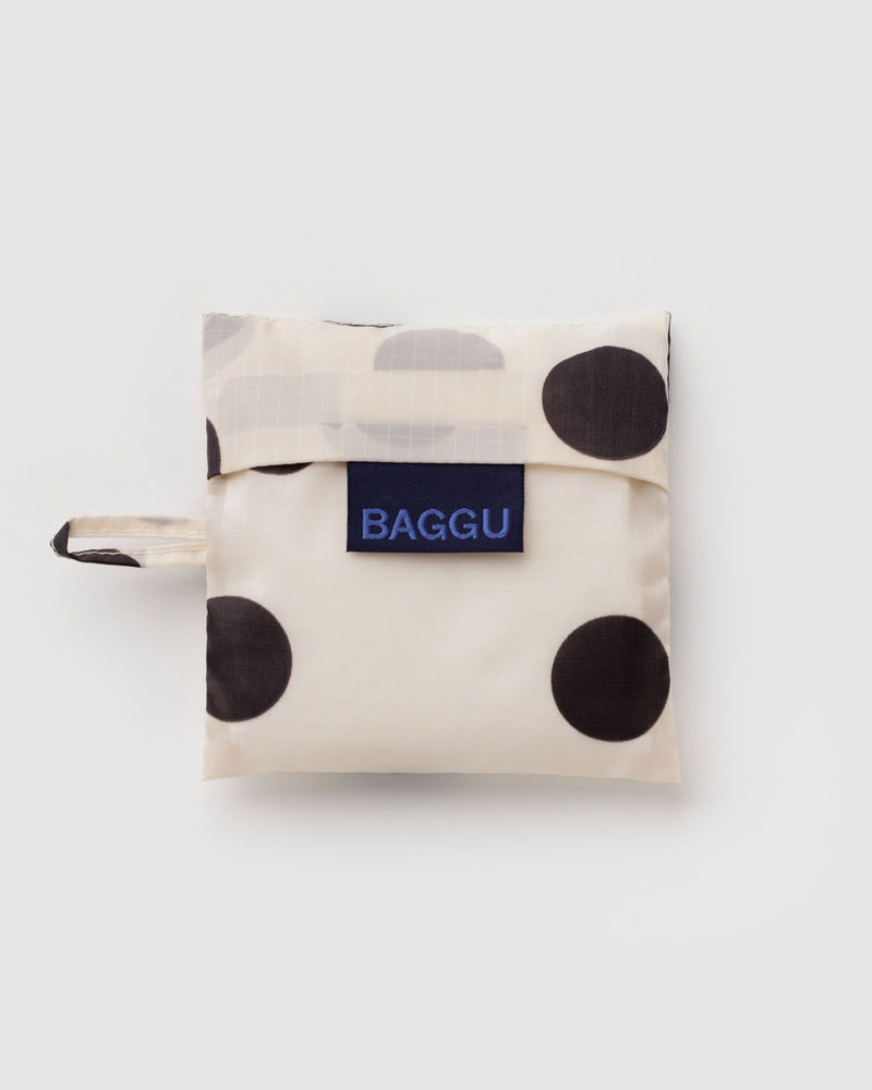 Baby Baggu Reusable Shopping Bag - Cream and Black Polka Dot