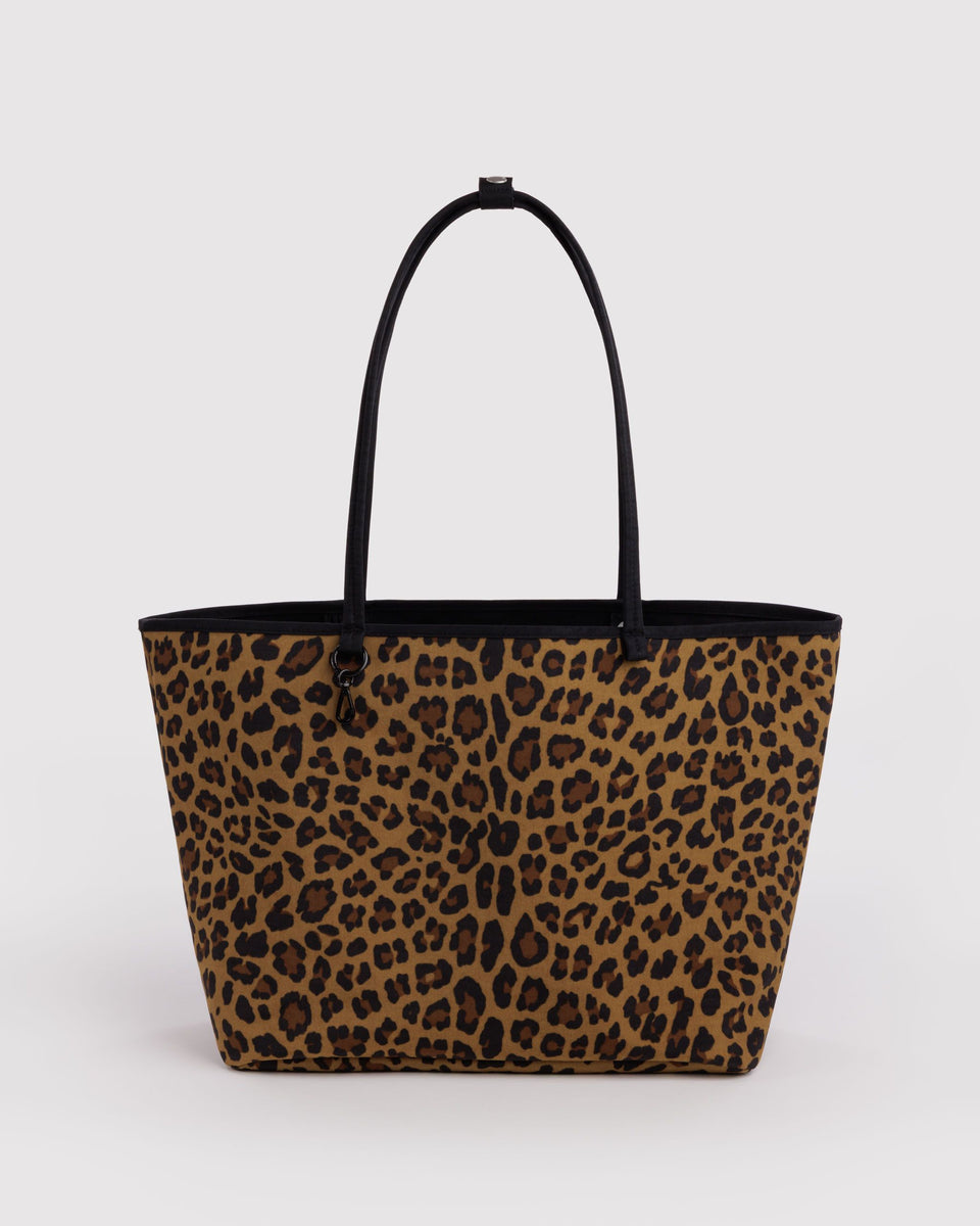 Large Nylon Reversible Tote Bag - Leopard Mix
