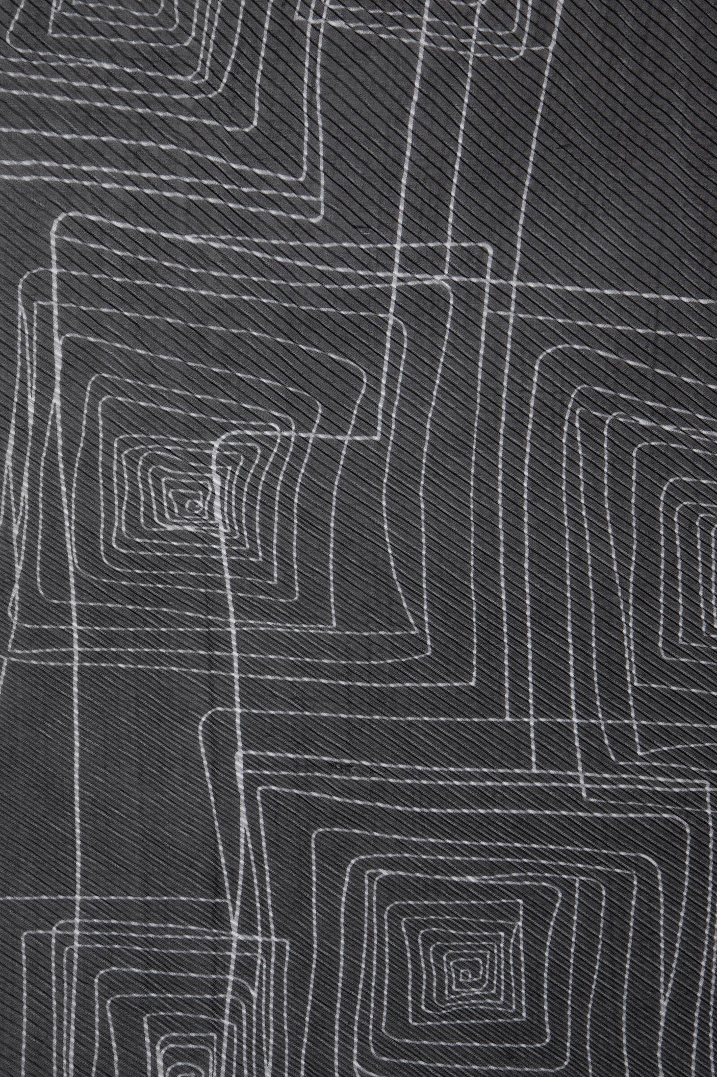 Squares Geo Pleated Scarf - Black & White