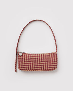 Nylon Pochette Bag - Tan Houndstooth