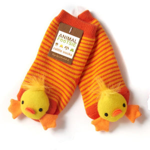 Animal Plush Baby Rattle Footsie Socks