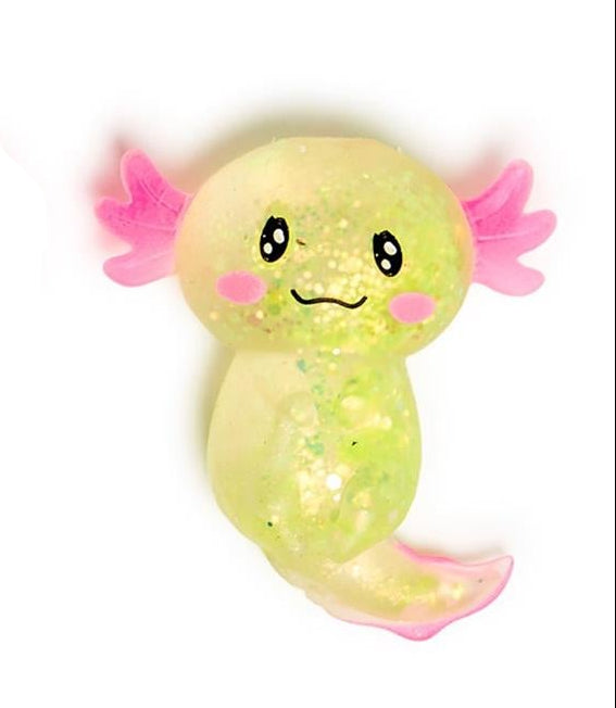 Squishy Glitter Axolotl Stretch Toy