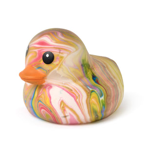 Jumbo Squish Rainbow Marbled Rubber Duck