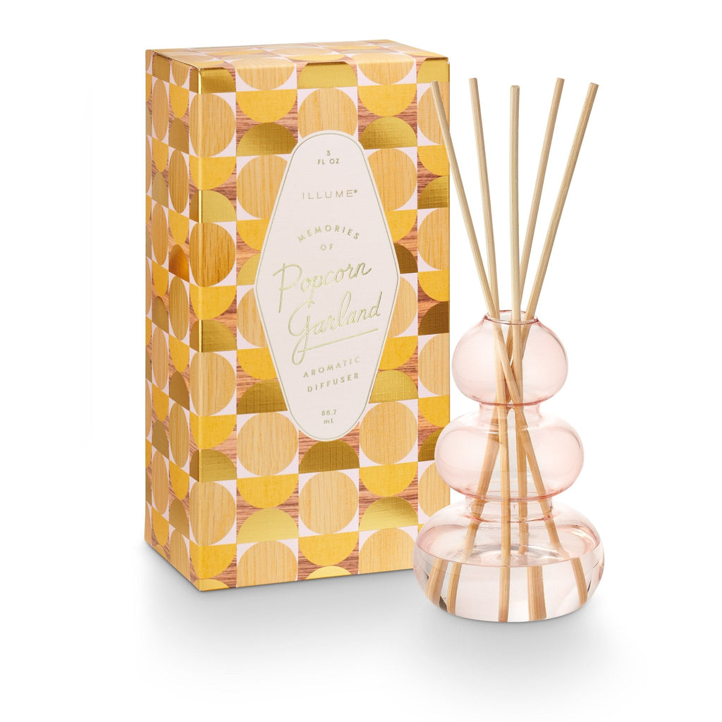 Memories of Popcorn Garland Pink Glass Bubble Christmas Reed Diffuser