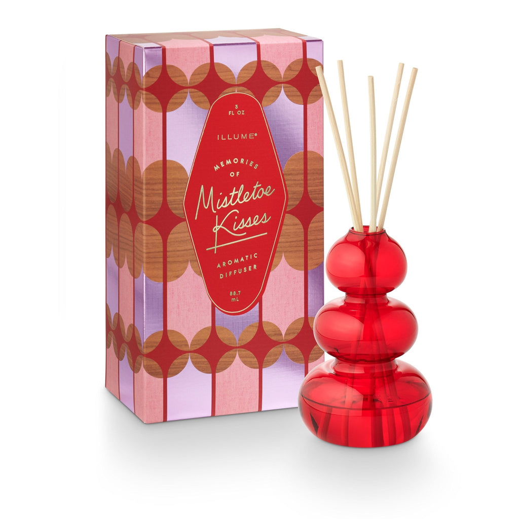 Memories of Mistletoe Kisses Red Glass Bubble Christmas Reed Diffuser