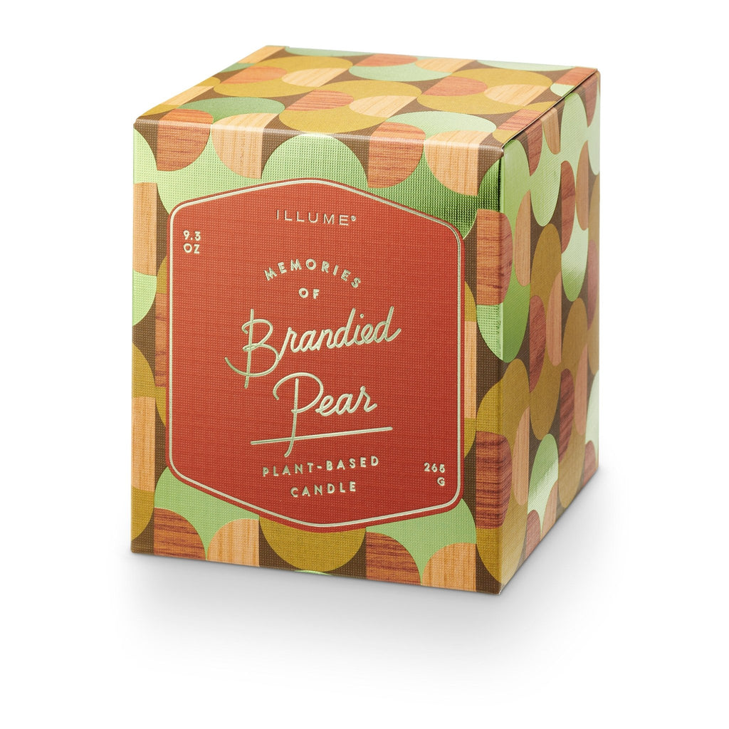 Memories of Brandied Pear Iridescent Striped 9.3 oz Christmas Soy Candle