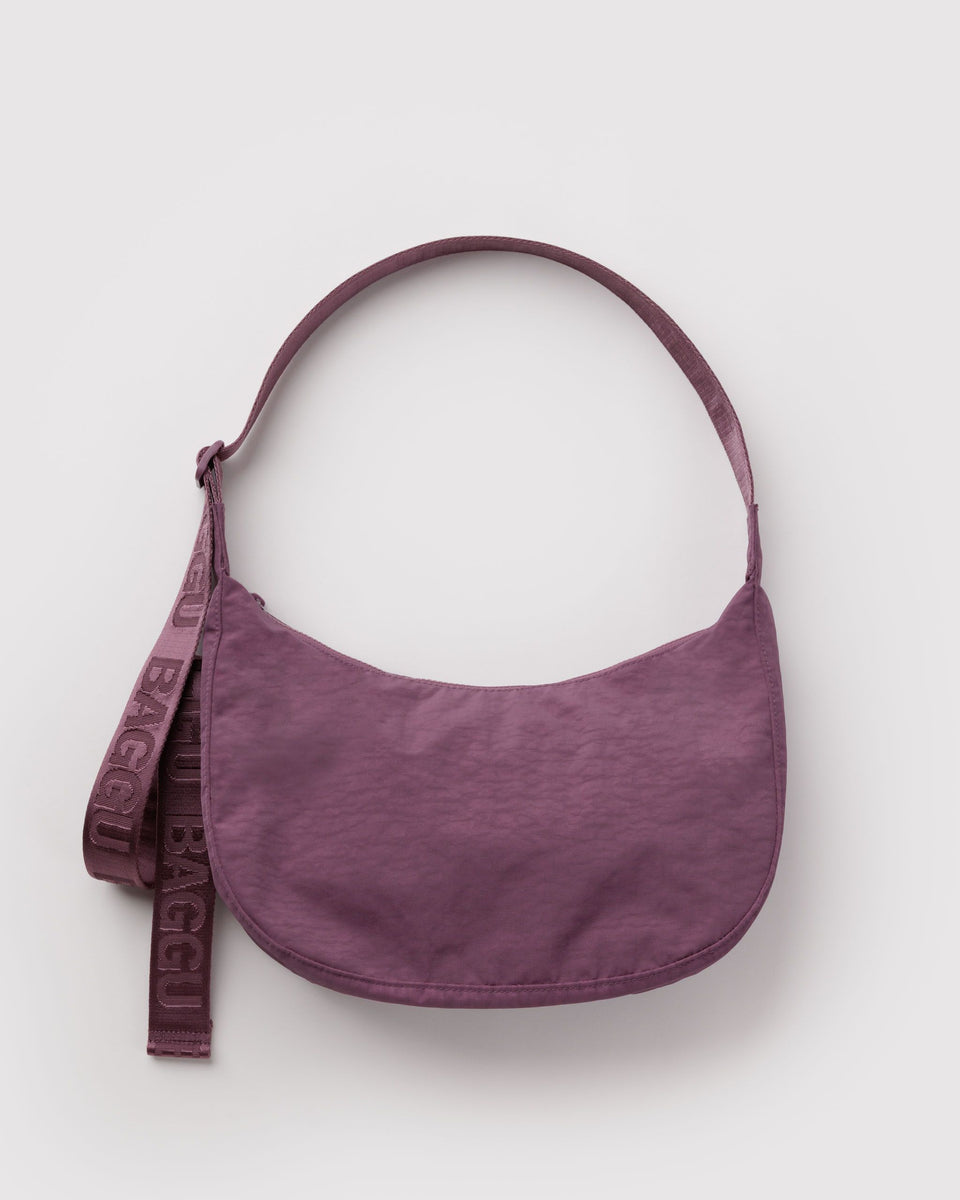 Medium Nylon Crescent Bag - Wild Plum