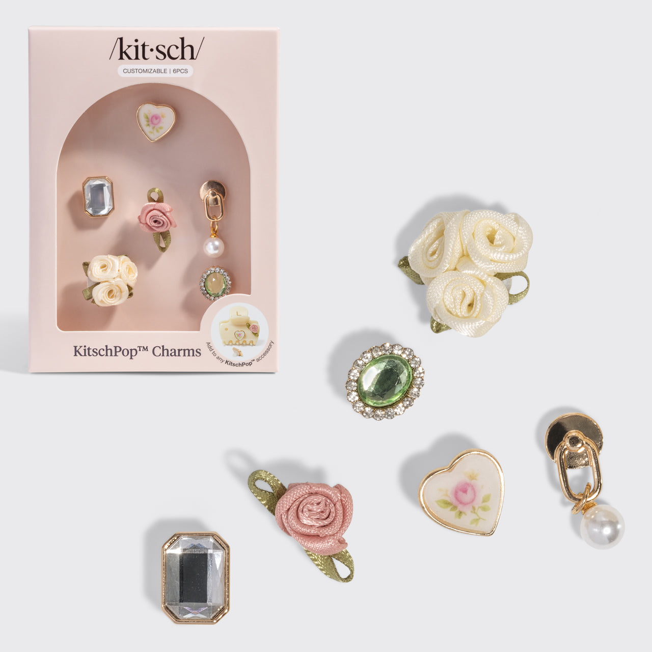 Kitschpop Charms for Hair Clip - Vintage Ivory