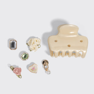 Kitschpop Cloud Clip & Charms Set - Pearlized Cream