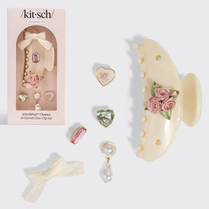 Kitschpop Charm Curved Claw Clip - Pearlized Cream