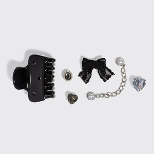 Kitschpop Cloud Clip & Charms Set - Black