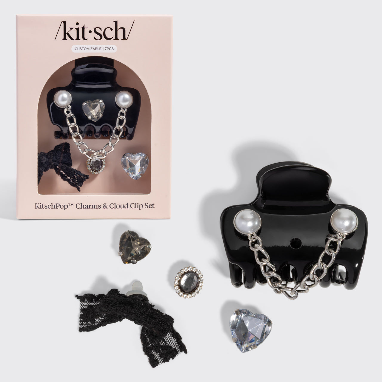 Kitschpop Cloud Clip & Charms Set - Black