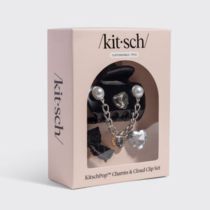 Kitschpop Cloud Clip & Charms Set - Black