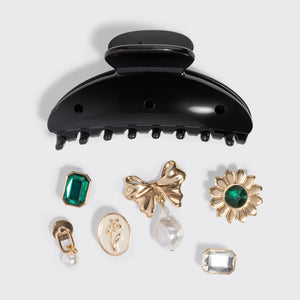 Kitschpop Charm Curved Claw Clip - Black
