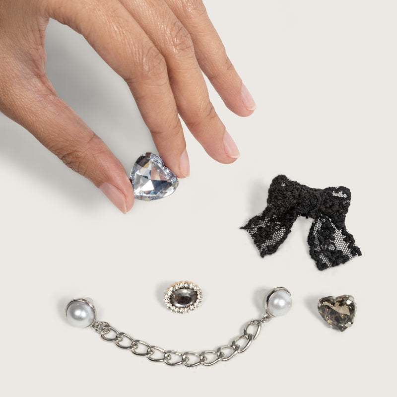 Kitschpop Charms for Hair Clip - Vintage Black