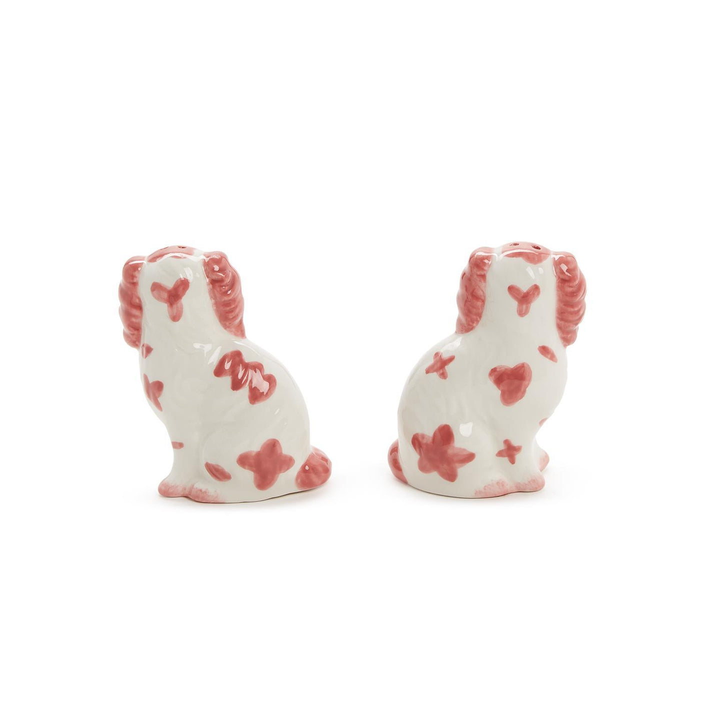 Pink Staffordshire Dog Salt and Pepper Shaker Set