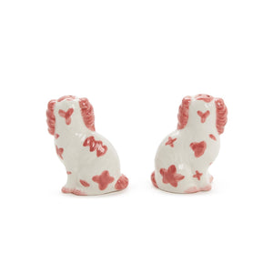 Pink Staffordshire Dog Salt and Pepper Shaker Set