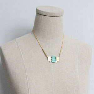 Art Deco Turquoise Stacked Statement Necklace