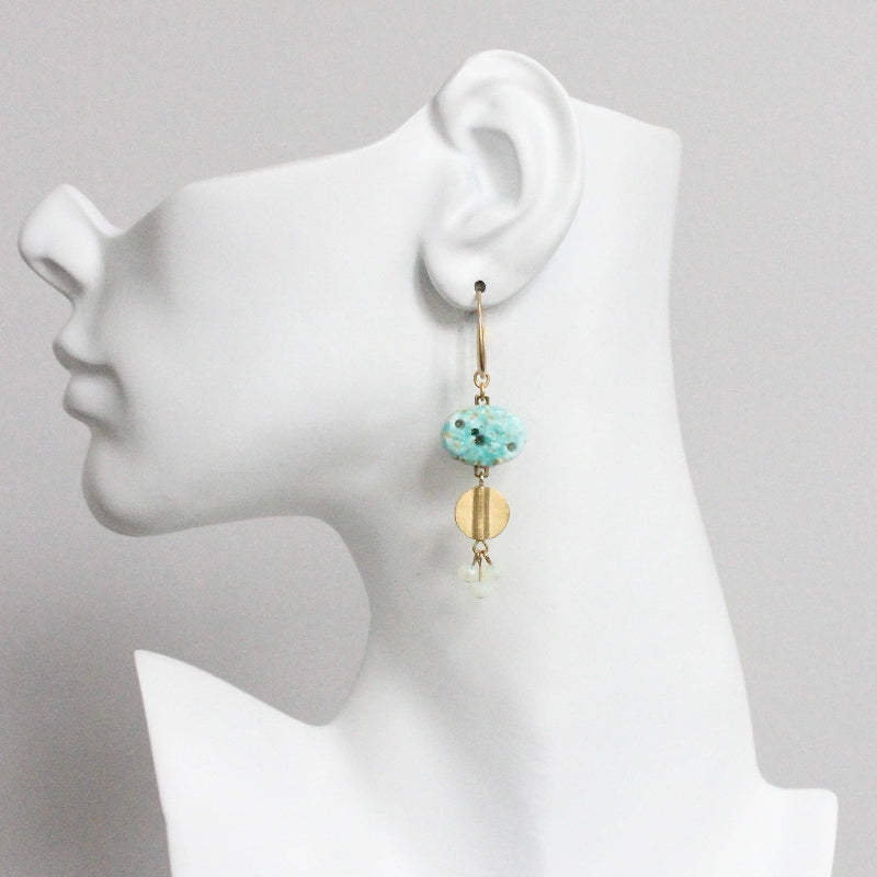 Turquoise Glass Garden Cluster Earrings
