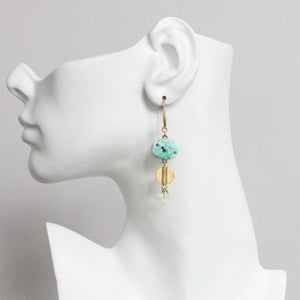 Turquoise Glass Garden Cluster Earrings