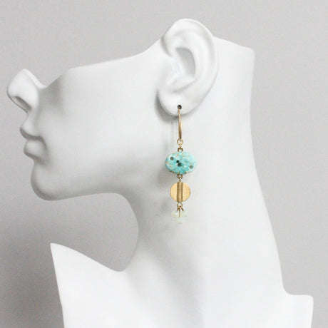 Turquoise Glass Garden Cluster Earrings