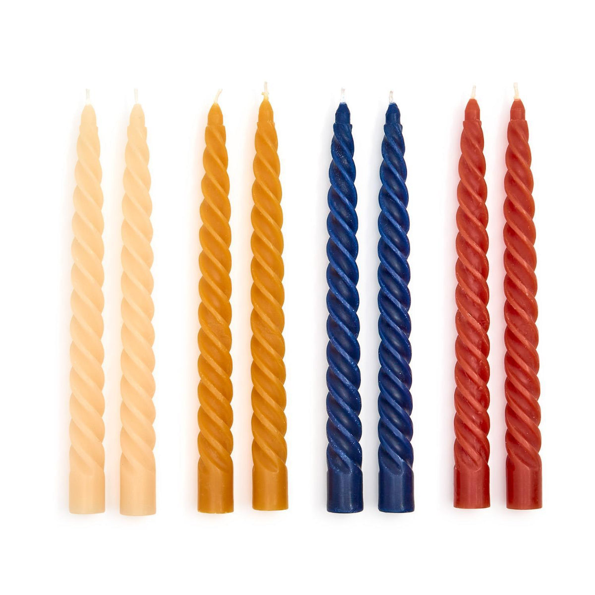 Twisted Unscented Taper Candles Set of 2