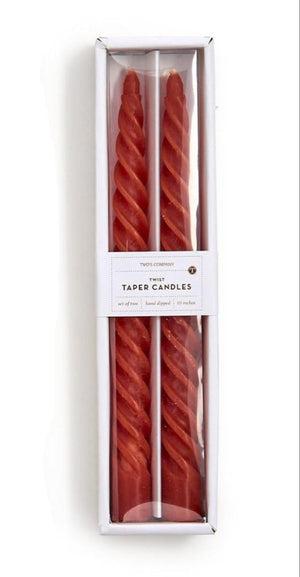 Twisted Unscented Taper Candles Set of 2