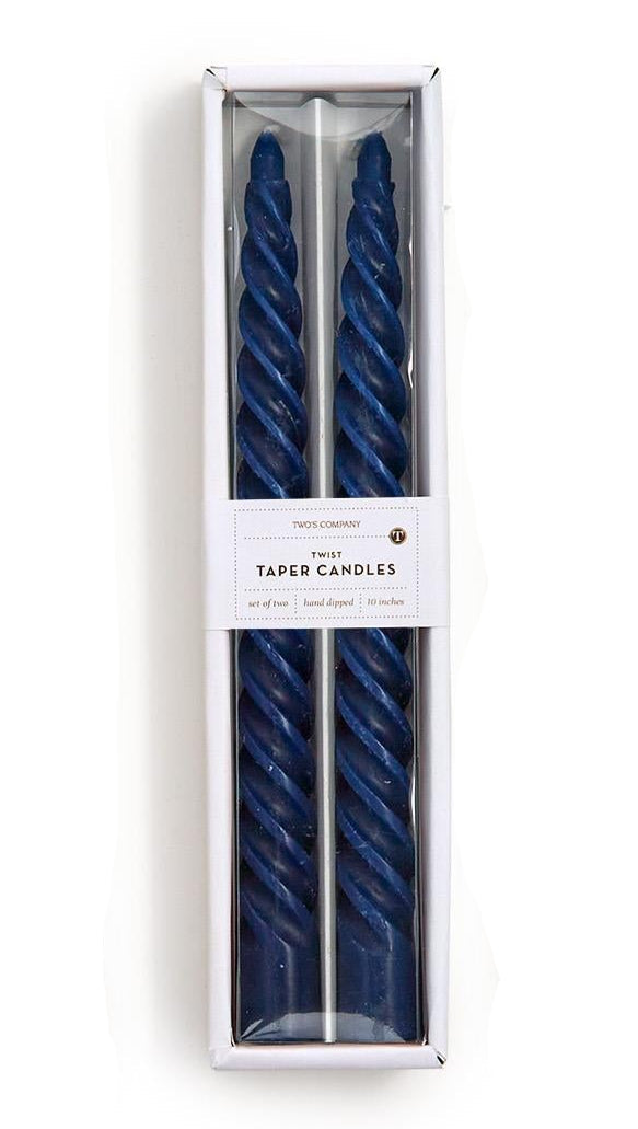 Twisted Unscented Taper Candles Set of 2