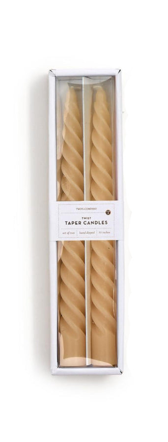 Twisted Unscented Taper Candles Set of 2