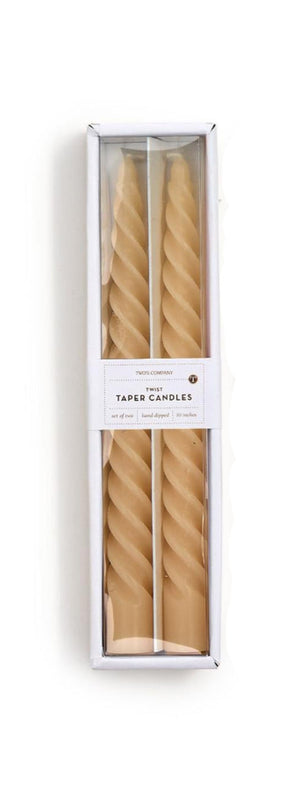 Twisted Unscented Taper Candles Set of 2