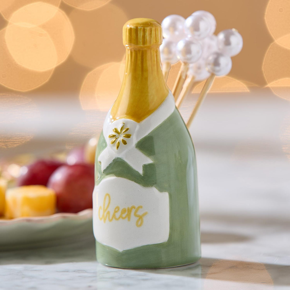 Champagne Shaped Ceramic Toothpick Holder