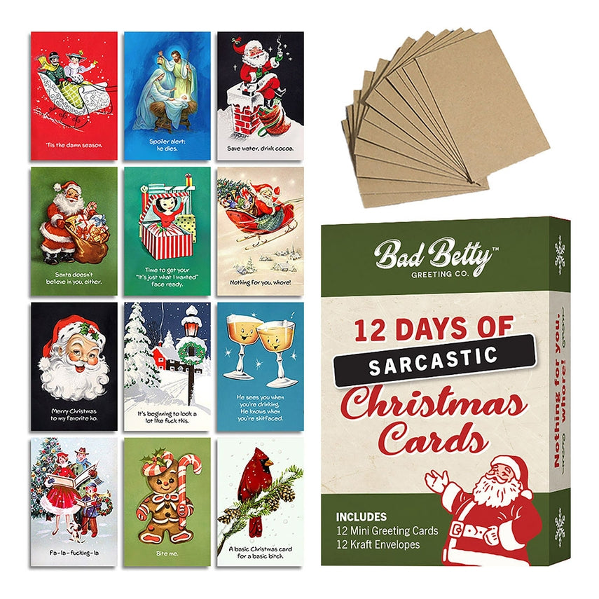 Sarcastic - 12 Days of Christmas Cards Set
