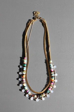 Triple Strand Semi-Precious Gemstones Necklace
