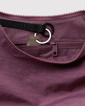 Medium Nylon Crescent Bag - Wild Plum