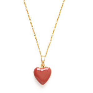 Color Enamel Heart Locket 14K Gold Plated Necklace