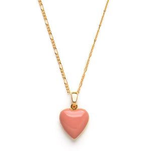 Color Enamel Heart Locket 14K Gold Plated Necklace