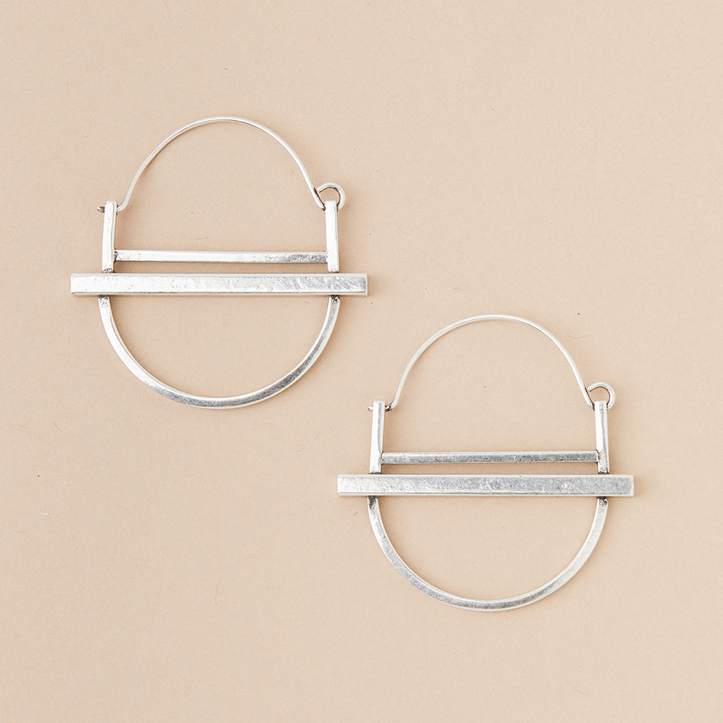 Refined Earring Collection - Saturn Hoop Earrings (Sterling Silver)