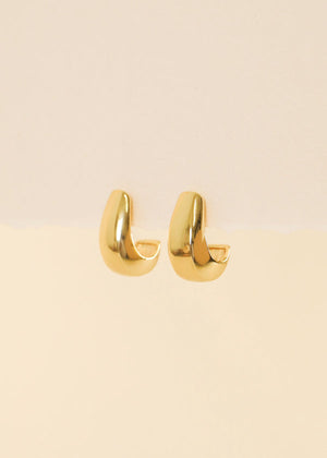 Bold Drop Chunky Huggie Hoop Earrings